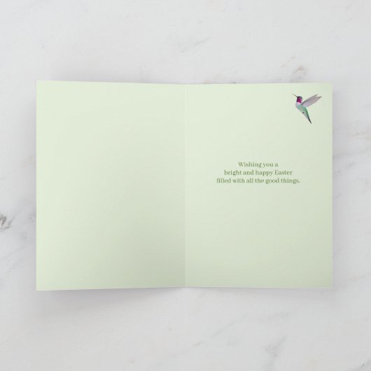 California Hummingbirds Happy Easter カード (内部)