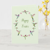 California Hummingbirds Happy Easter カード (黄色い花)