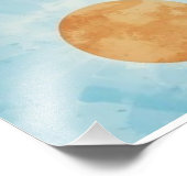 California Illustrated Watercolor Map Art フォトプリント (角)