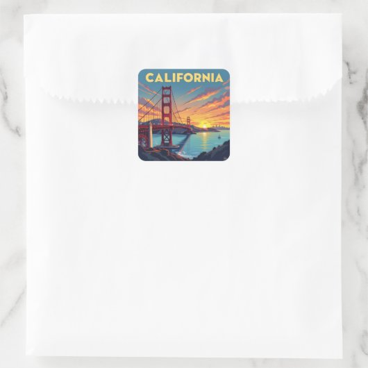 California Keepsake | The Golden Gate Bridge スクエアシール (バッグ)
