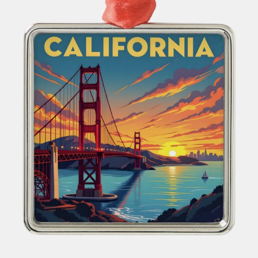 California Keepsake | The Golden Gate Bridge メタルオーナメント (正面)