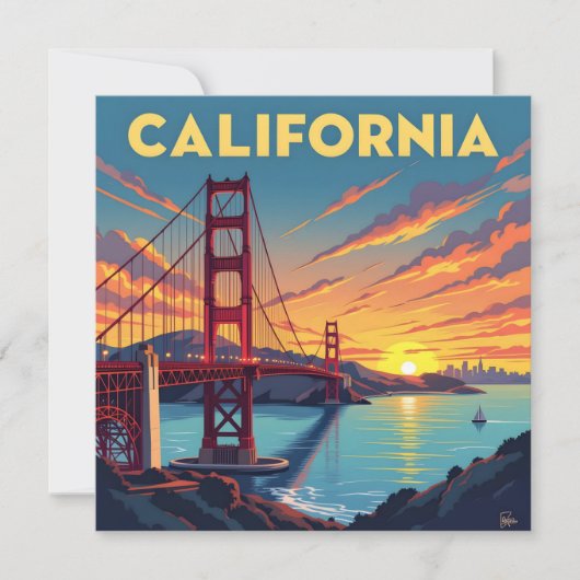 California Keepsake | The Golden Gate Bridge Blank シーズンカード (正面)