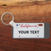 California LicensePlate、テキスト付き キーホルダー (裏面)