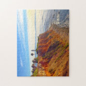 California Light house on Rocky Cliff海写真 ジグソーパズル (縦)
