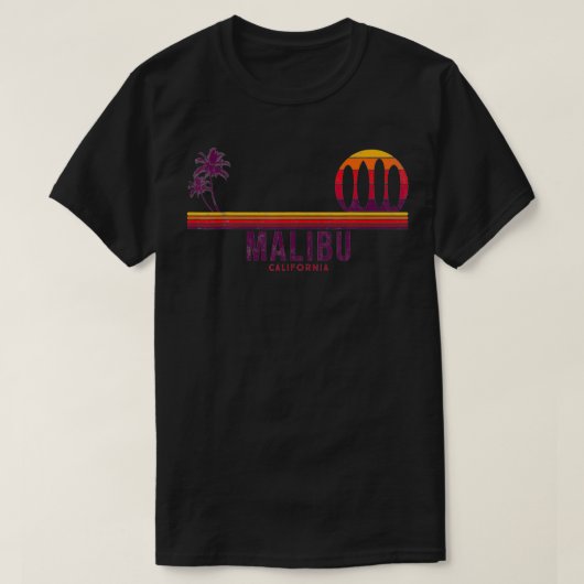 California Malibu Vintage Surf  Tシャツ (デザイン正面)