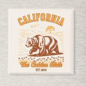 California Nature Lover Gift – Retro Bear  マグネット