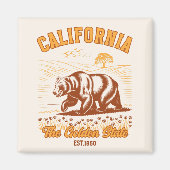 California Nature Lover Gift – Retro Bear  マグネット (正面)