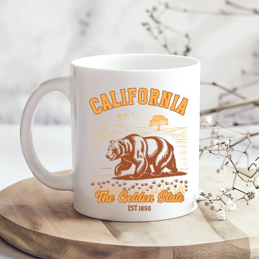 California Nature Lover Gift – Retro Bear Design コーヒーマグカップ