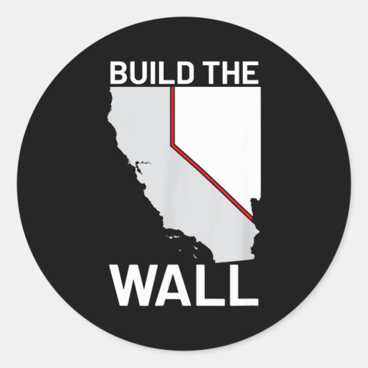California Nevada Build The Wall Ca Nv  ラウンドシール (正面)