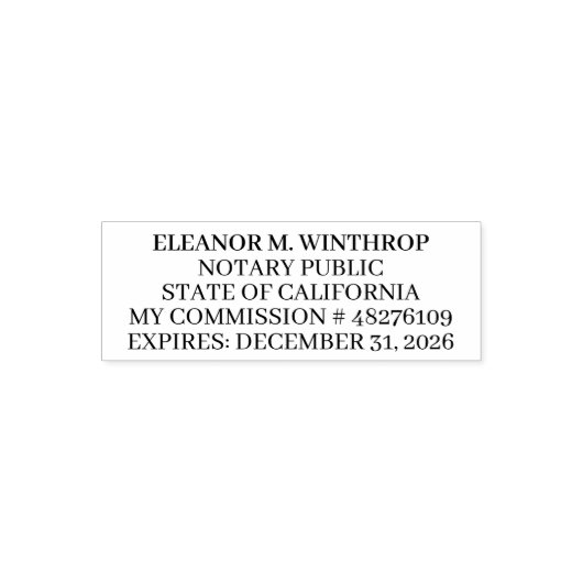 California Notary Public セルフインキングスタンプ (デザイン)