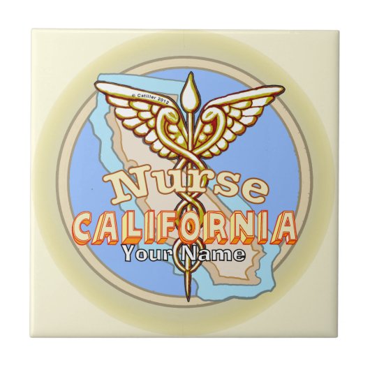 California Nurse Caduceus  タイル (正面)