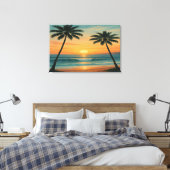 California Ocean Sunset – 36x24 Wall Art Print キャンバスプリント (インサイチュ (寝室))