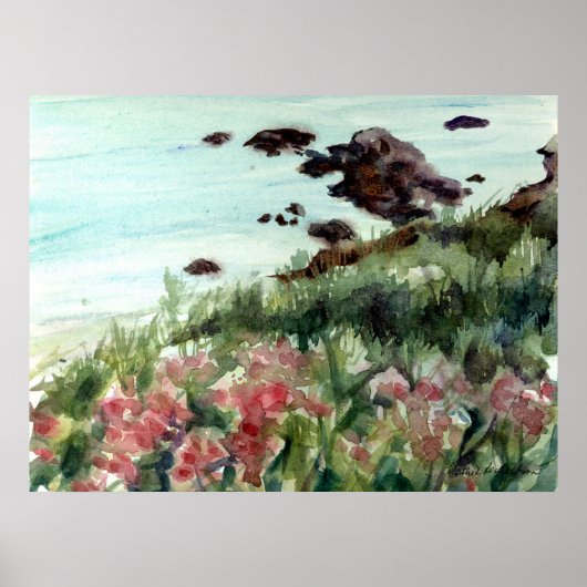 California Pacific Ocean Rugged Coastline ポスター (正面)