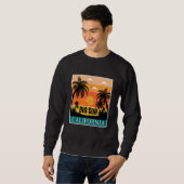 California Palm Tree Big Sur Seaside Camping Ocean スウェットシャツ (正面フル)