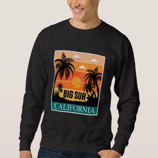California Palm Tree Big Sur Seaside Camping Ocean スウェットシャツ (正面)