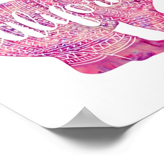 California Pink Winter Bear ポスター (角)