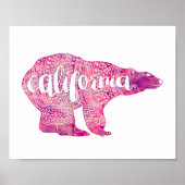 California Pink Winter Bear ポスター (正面)