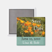 California Poppies Save the Date Magnet マグネット (正面/裏面)