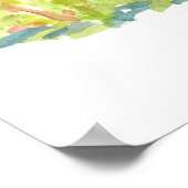 California Quail Bird Poppies State Shape ポスター (角)