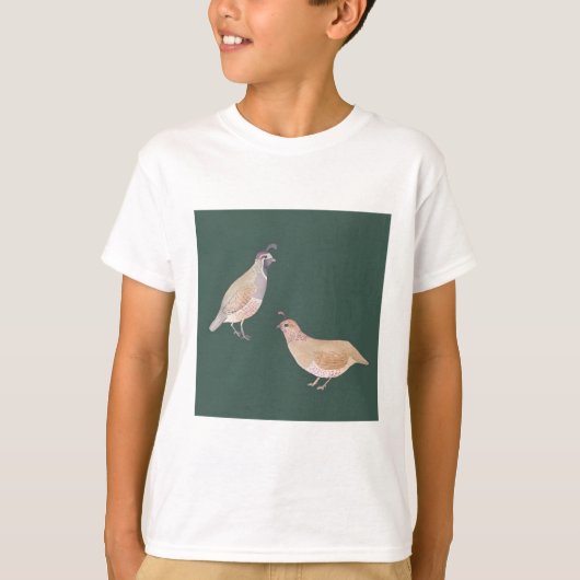 California Quail bird species art Tシャツ (正面)