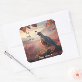 California Quail Birds本書は蔵書票 スクエアシール (封筒)