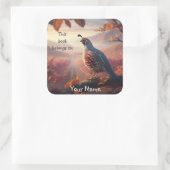 California Quail Birds本書は蔵書票 スクエアシール (バッグ)