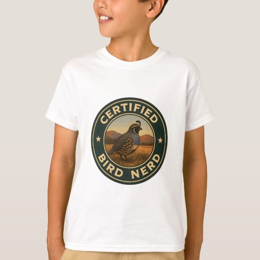 California Quail Vintage Badge Tシャツ (正面)
