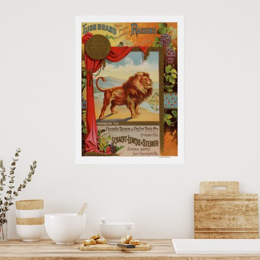 California Raisins Poster 1890 ポスター (キッチン)