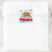 California Republic Bear Flag – Patriotic スクエアシール (バッグ)