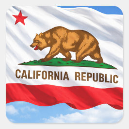 California Republic Bear Flag – Patriotic スクエアシール