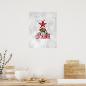 California Republic Flag Bear in Paint Style Decor ポスター (キッチン)