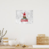 California Republic Flag Bear in Painterly Style ポスター (キッチン)