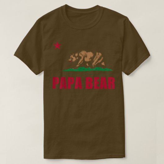 California Republic Papa Bear Dad Fathers Day Gift Tシャツ (デザイン正面)