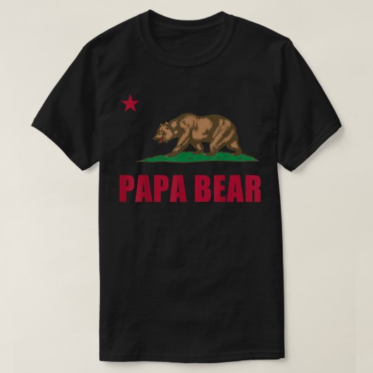 California Republic Papa Bear Dad Fathers Day Gift Tシャツ (デザイン正面)