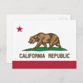 California Republic State Flag Bear ポストカード (正面/裏面)