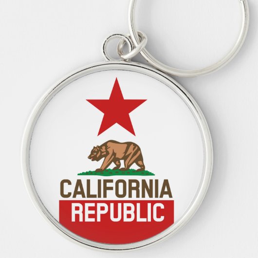 CALIFORNIA REPUBLIC State Flag Red Star Design キーホルダー (正面)