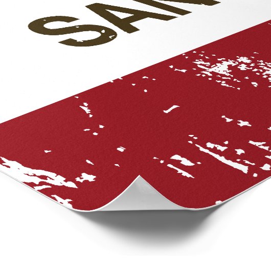 California republic state flag san jose ポスター (角)