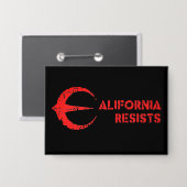 California Resists Rectangular Button 3.5インチx 2.5イ 缶バッジ (正面/裏面)