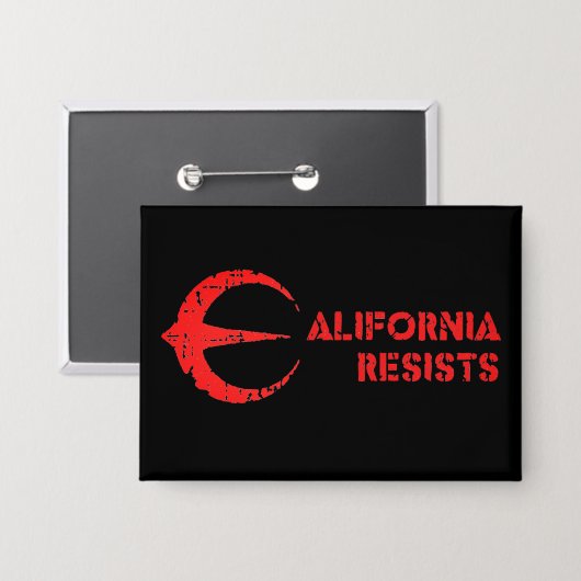 California Resists Rectangular Button 3.5インチx 2.5イ 缶バッジ (正面/裏面)