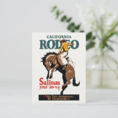 California Rodeo Salinas USA 1930sヴィンテージポスター ポストカード (スタンド正面)