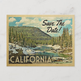 California Save The Date Mountains River Snow 案内ポストカード