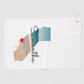 California Shape Heart Photo  ゴルフタオル (横)