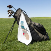 California Shape Heart Photo  ゴルフタオル (グリーン)