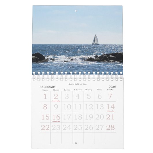 California Shores  2026 Calendar カレンダー (2月 2026)
