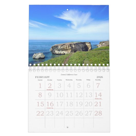 California Shores  2026 Calendar カレンダー (2月 2026)