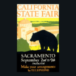 California State Fair Bear Poster ポスター<br><div class="desc">Vintage California State Fair poster with bear silhouette.</div>