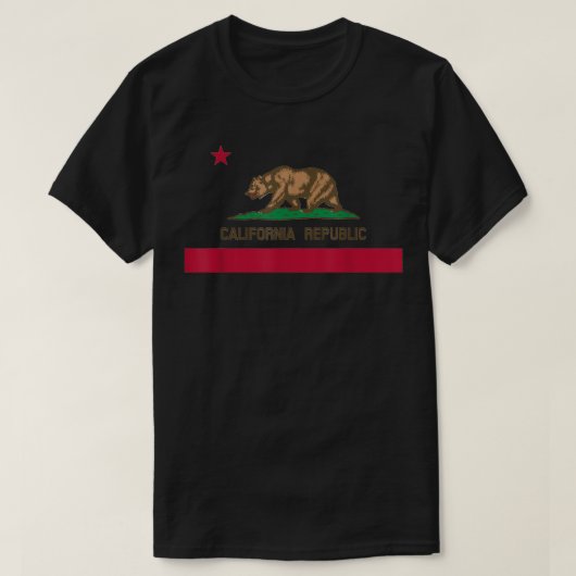 California State Flag - CA Bear Republic  Tシャツ (デザイン正面)