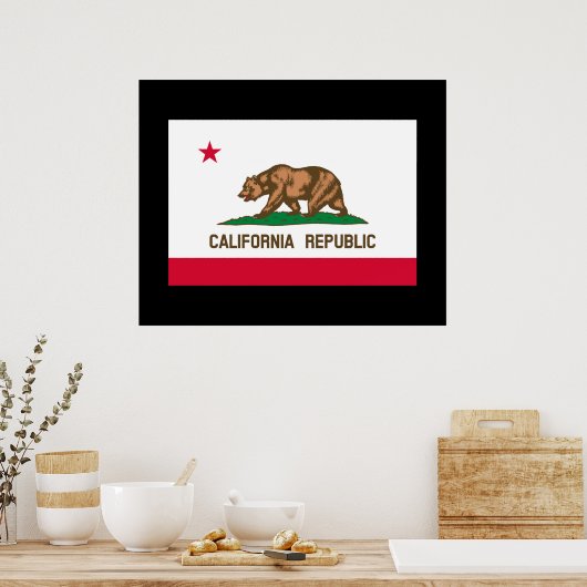 California State Flag Design ポスター (キッチン)