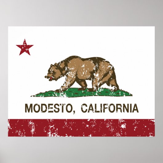 California State Flag Modesto ポスター (正面)