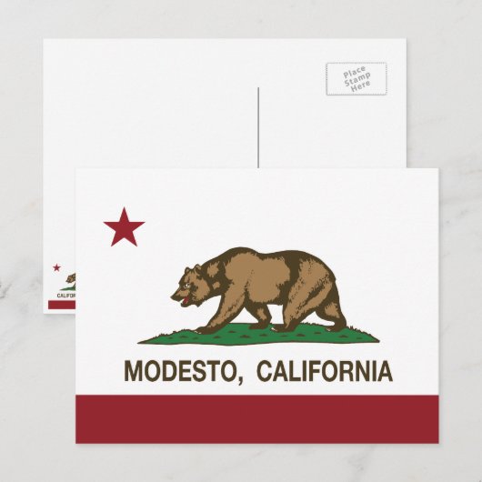 California State Flag Modesto ポストカード (正面/裏面)